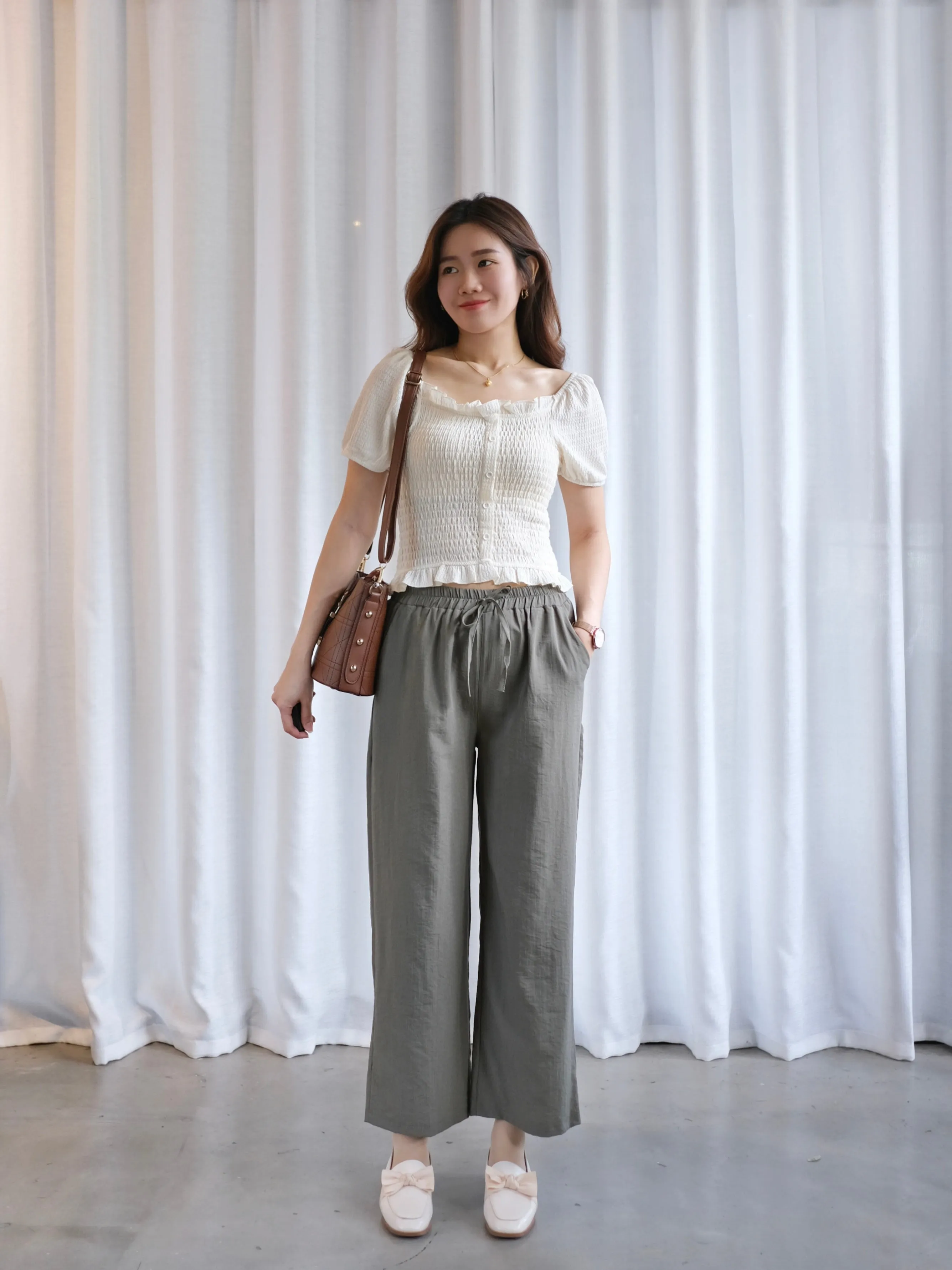 ACEWIN Basic Drawstring Waist Long Pants (Free Size) 501766