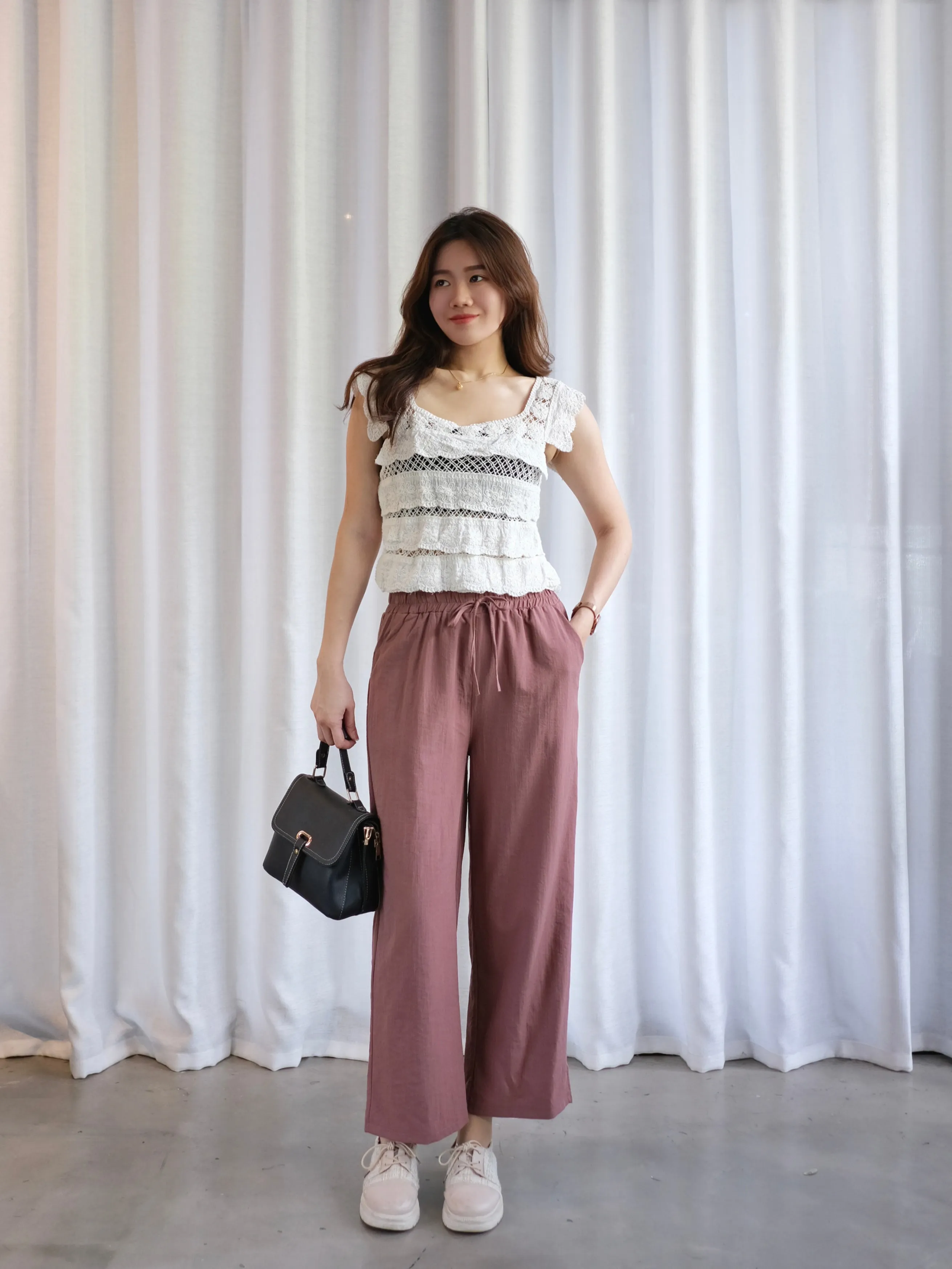 ACEWIN Basic Drawstring Waist Long Pants (Free Size) 501766