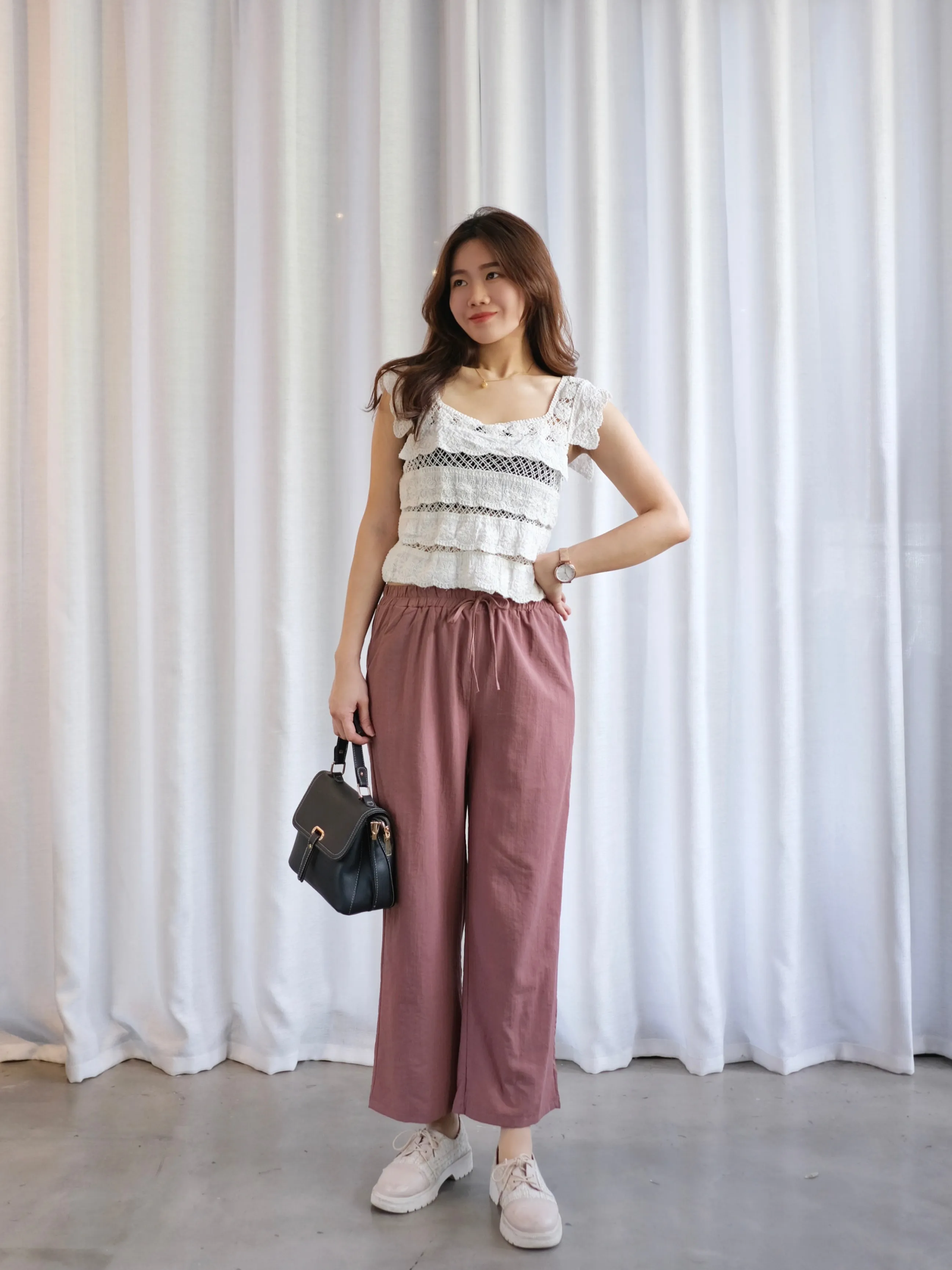 ACEWIN Basic Drawstring Waist Long Pants (Free Size) 501766