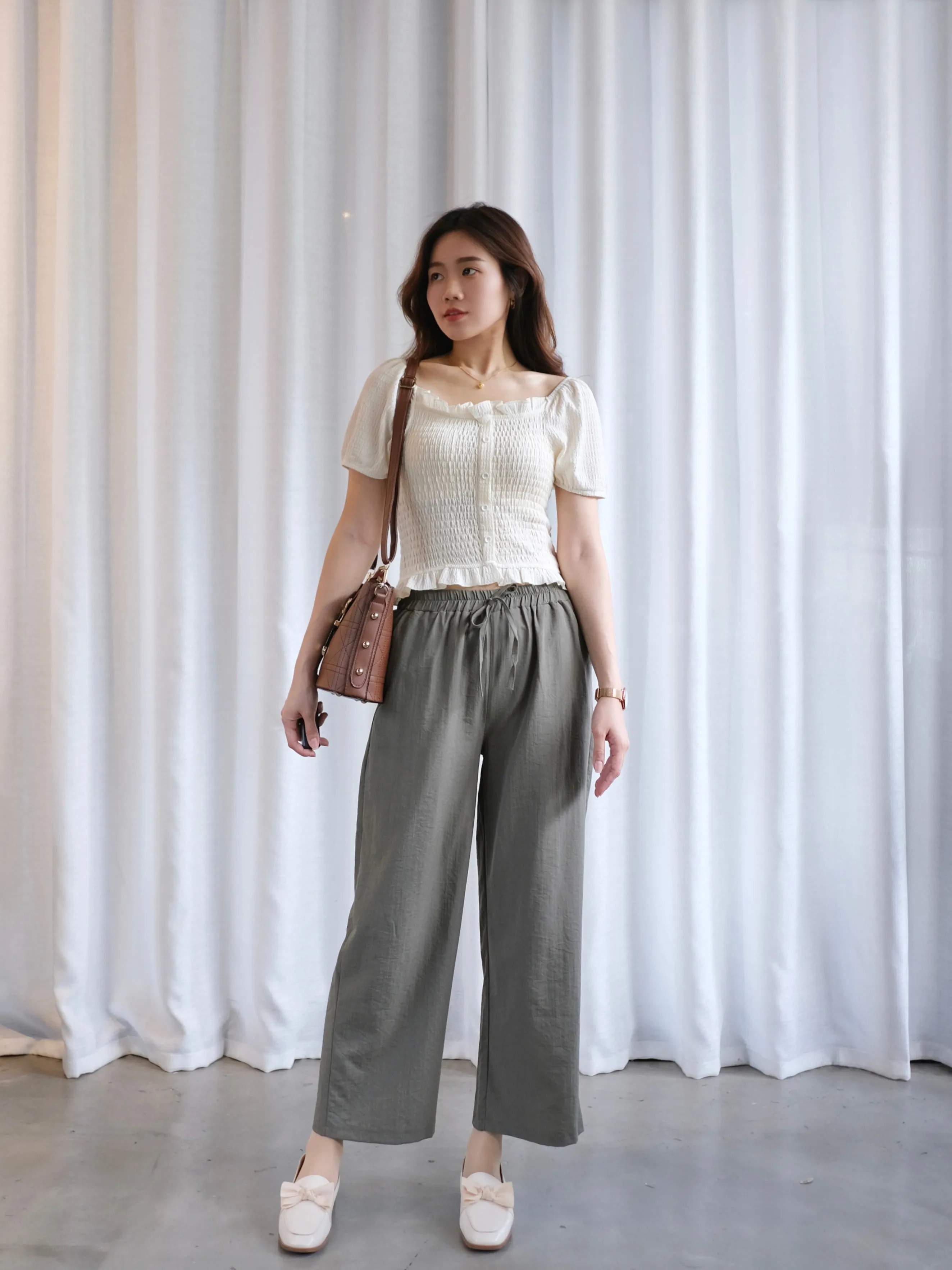 ACEWIN Basic Drawstring Waist Long Pants (Free Size) 501766