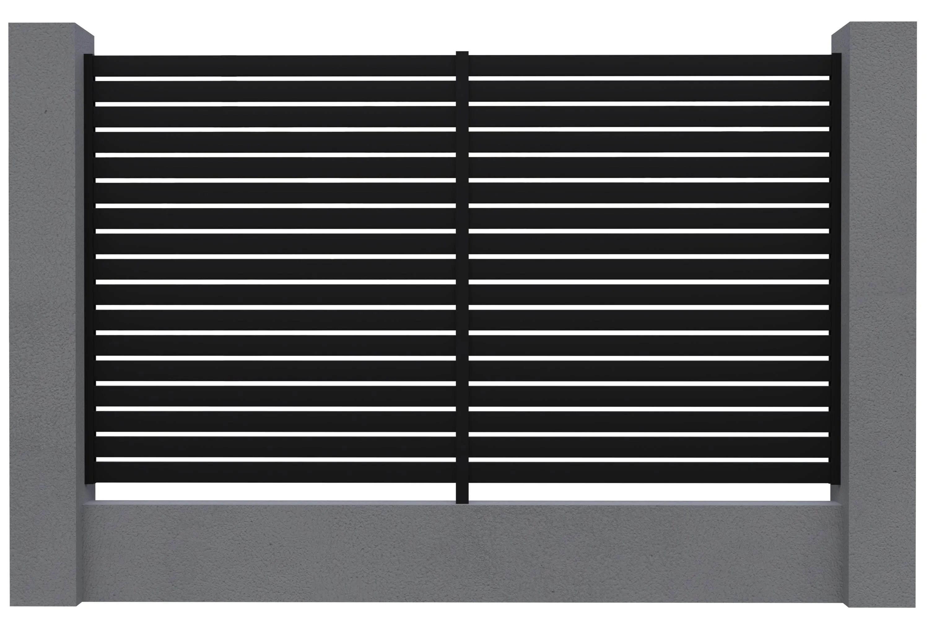 Aluminium Slat Screen Kit - Satin Black colour,  1800mm high x 3000mm wide,  Slat fence panel