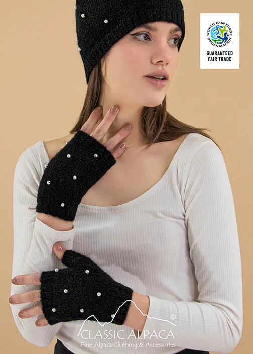 Amber Alpaca Fingerless Gloves