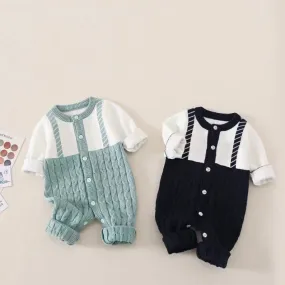 Baby 1pcs Long Sleeve Single Breasted Design Romper In Autumn by MyKids-USA™