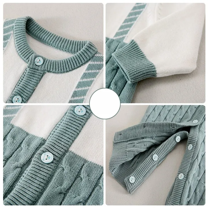 Baby 1pcs Long Sleeve Single Breasted Design Romper In Autumn by MyKids-USA™