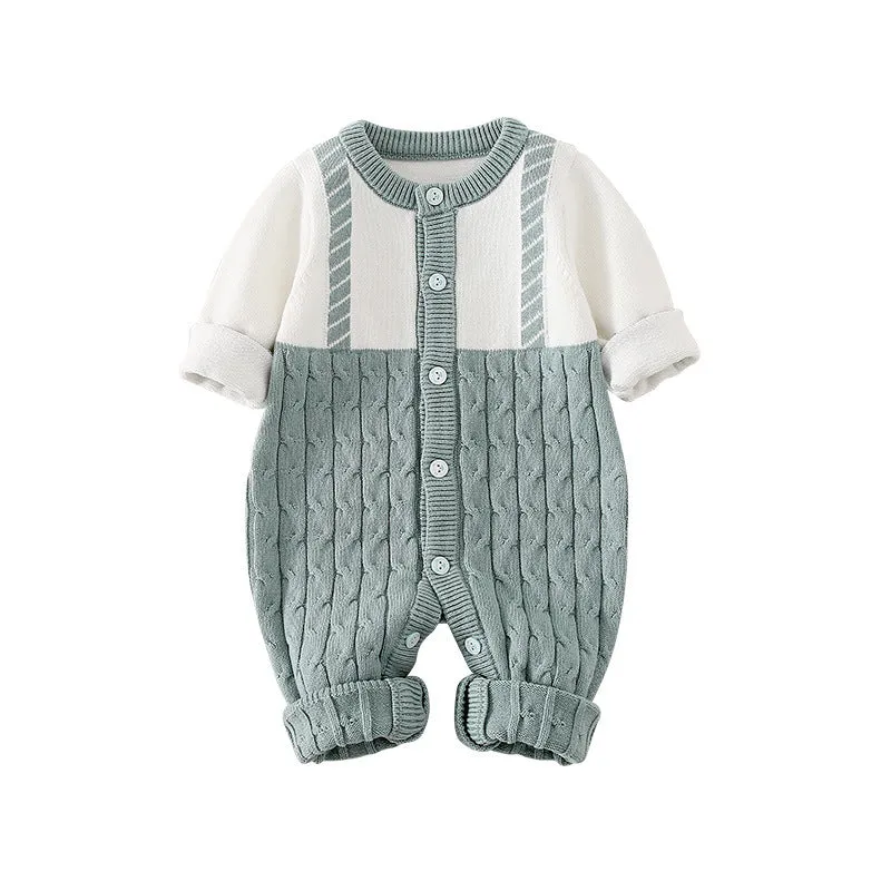Baby 1pcs Long Sleeve Single Breasted Design Romper In Autumn by MyKids-USA™