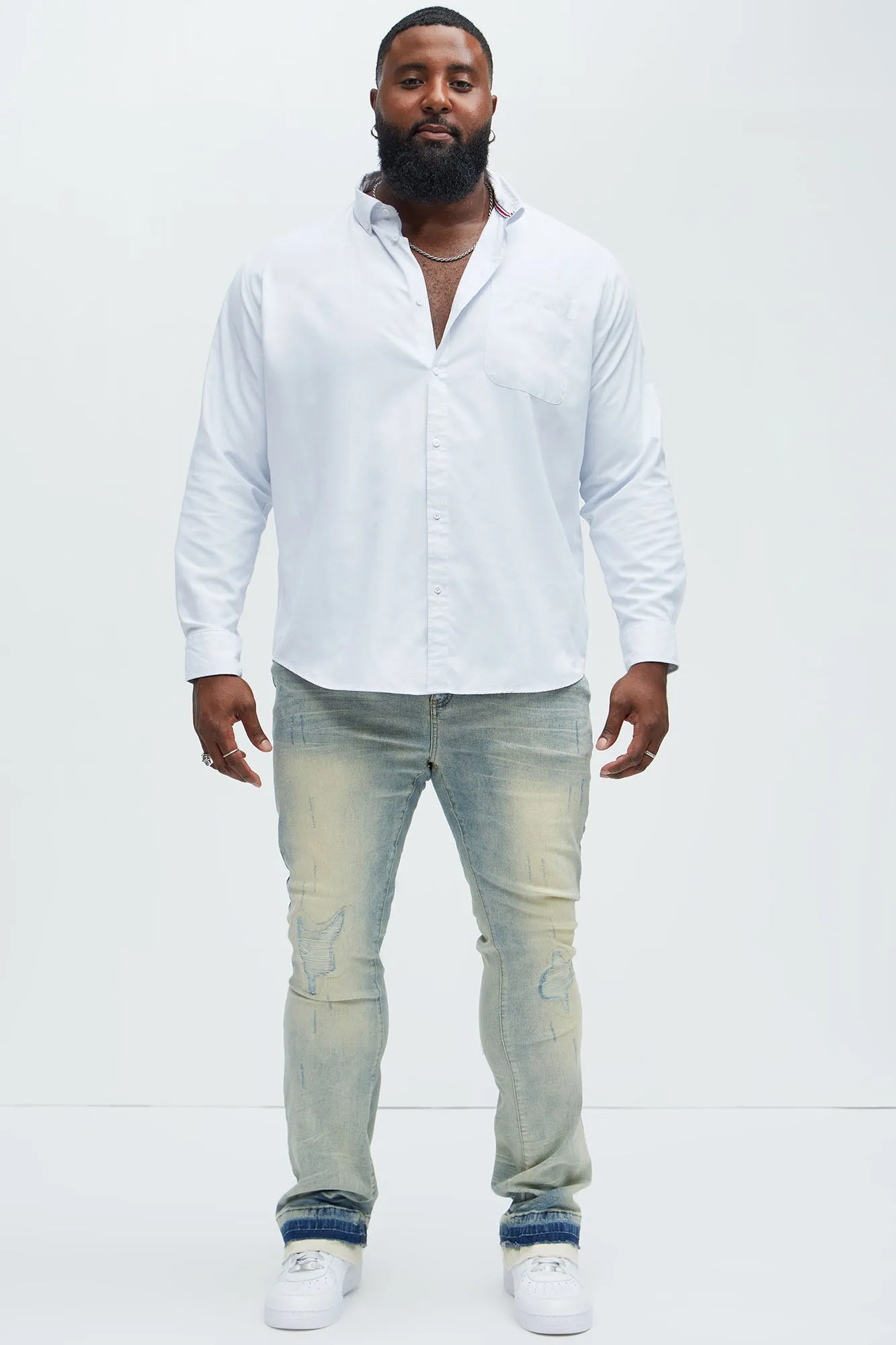 Below Me Distressed Skinny Flare Jeans - Light Wash