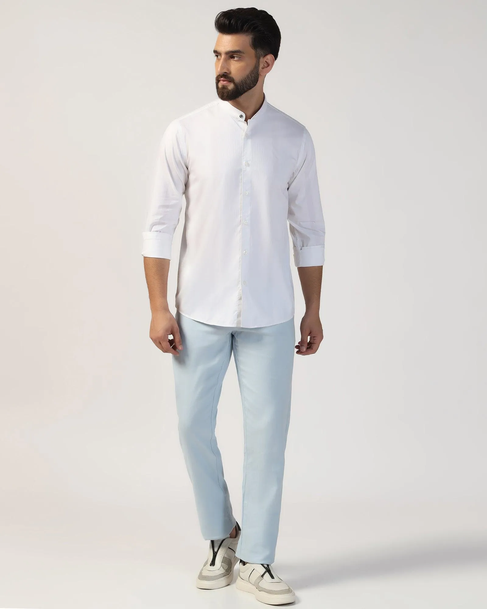Casual White Stripe Shirt - Juni
