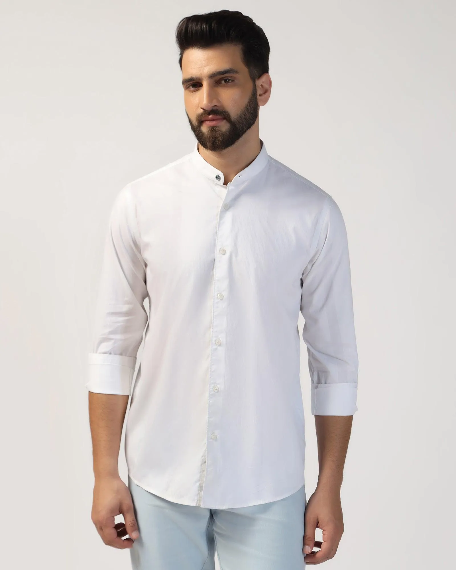 Casual White Stripe Shirt - Juni