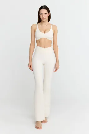 DAYFLEX WRAP HIGH WAISTED FLARED YOGA PANT - BUTTERMILK