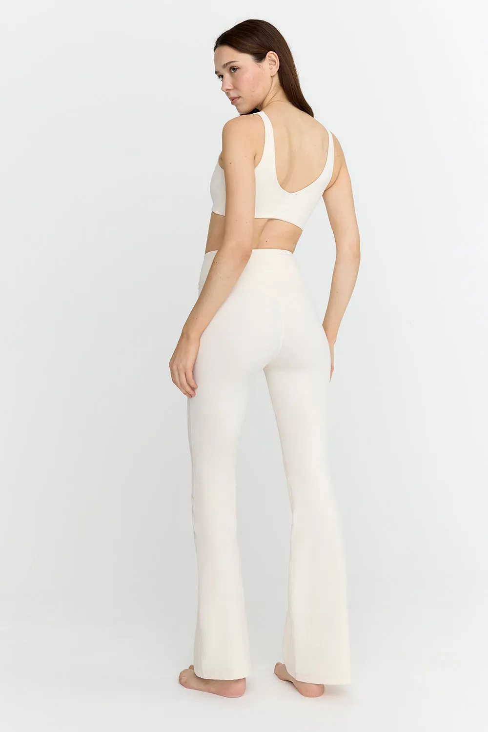 DAYFLEX WRAP HIGH WAISTED FLARED YOGA PANT - BUTTERMILK
