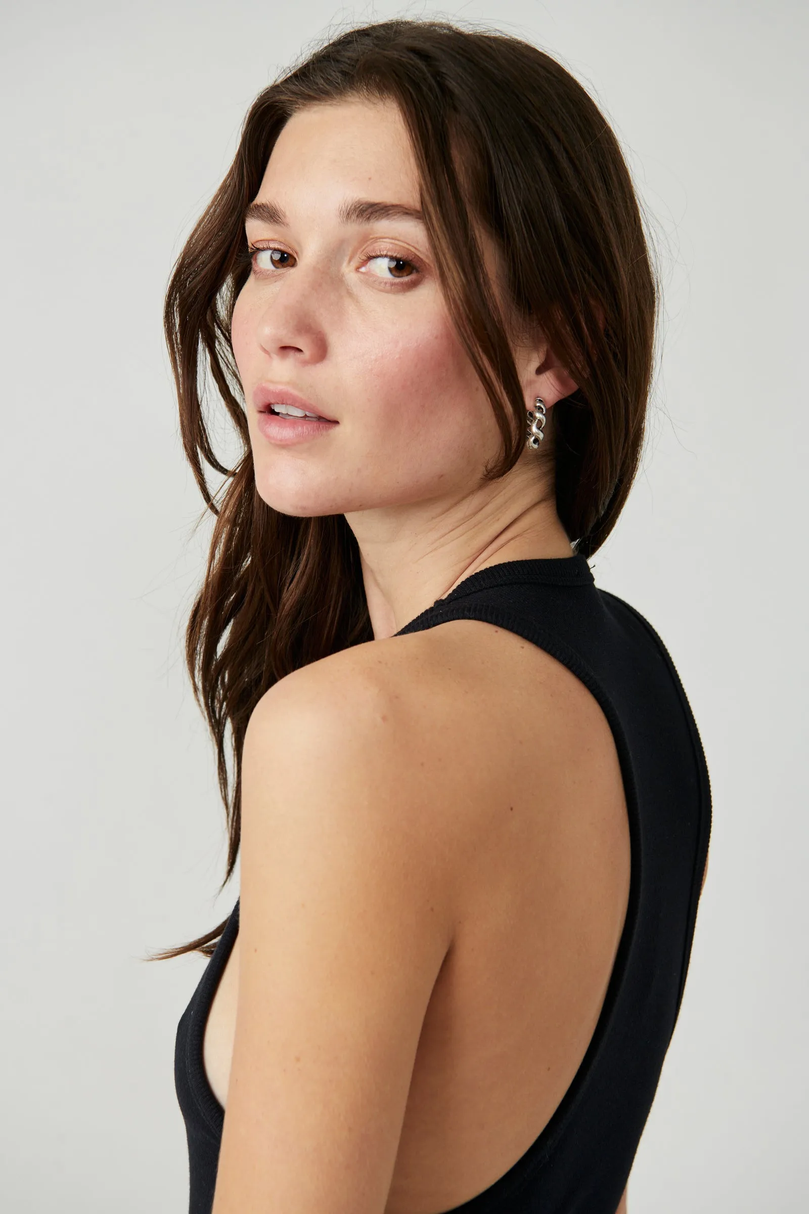 Free People Black Brexley Bodysuit