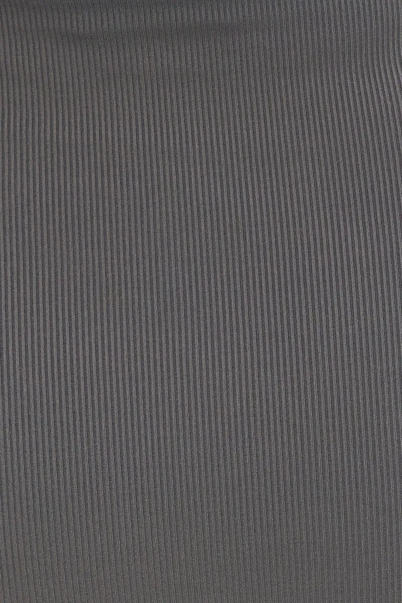 Grey Midi Skirt High Rise Pencil Ribbed