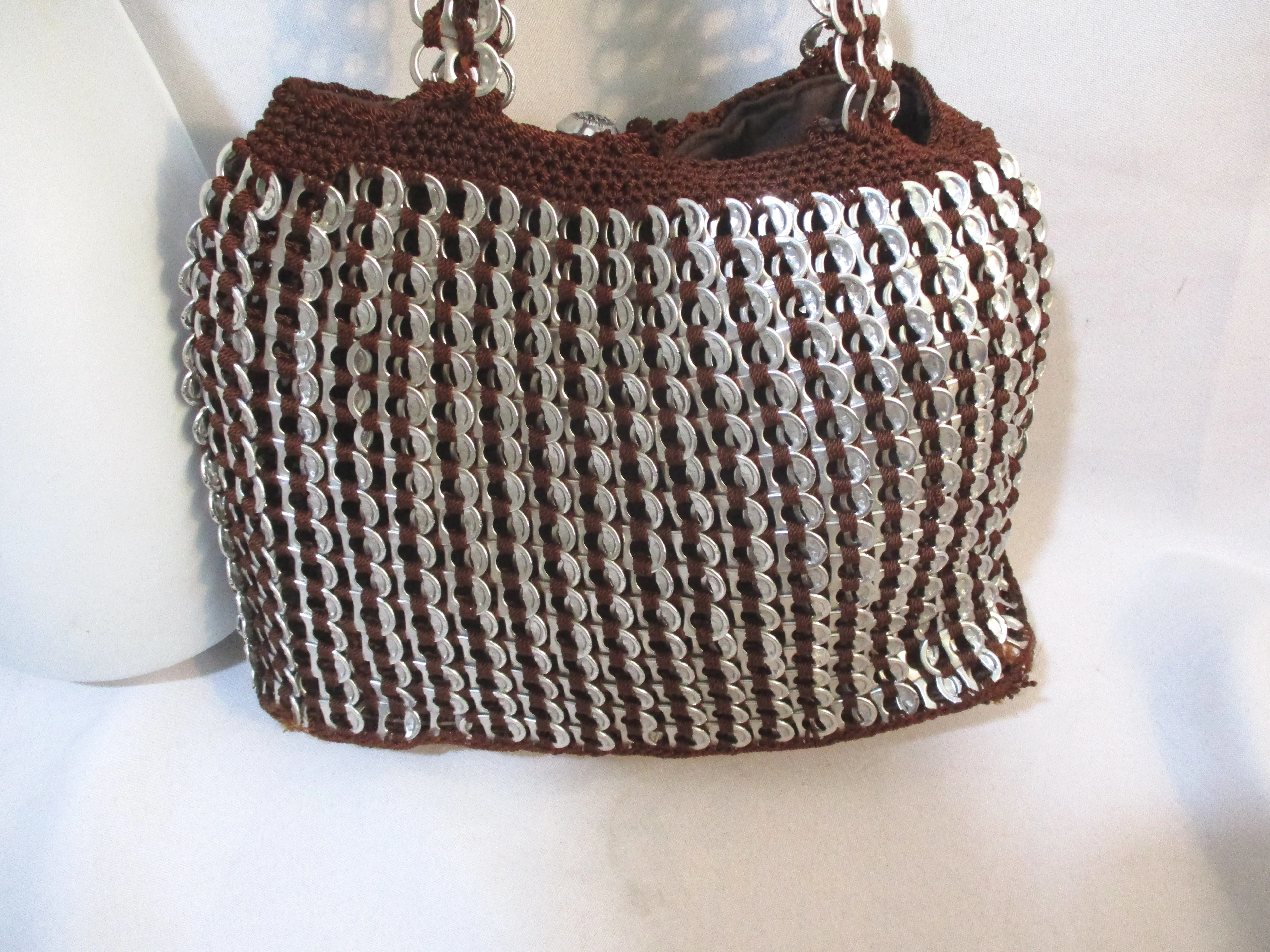 Macrame Knit SODA CAN POP TOP Shoulder Bag Satchel Boho Tote