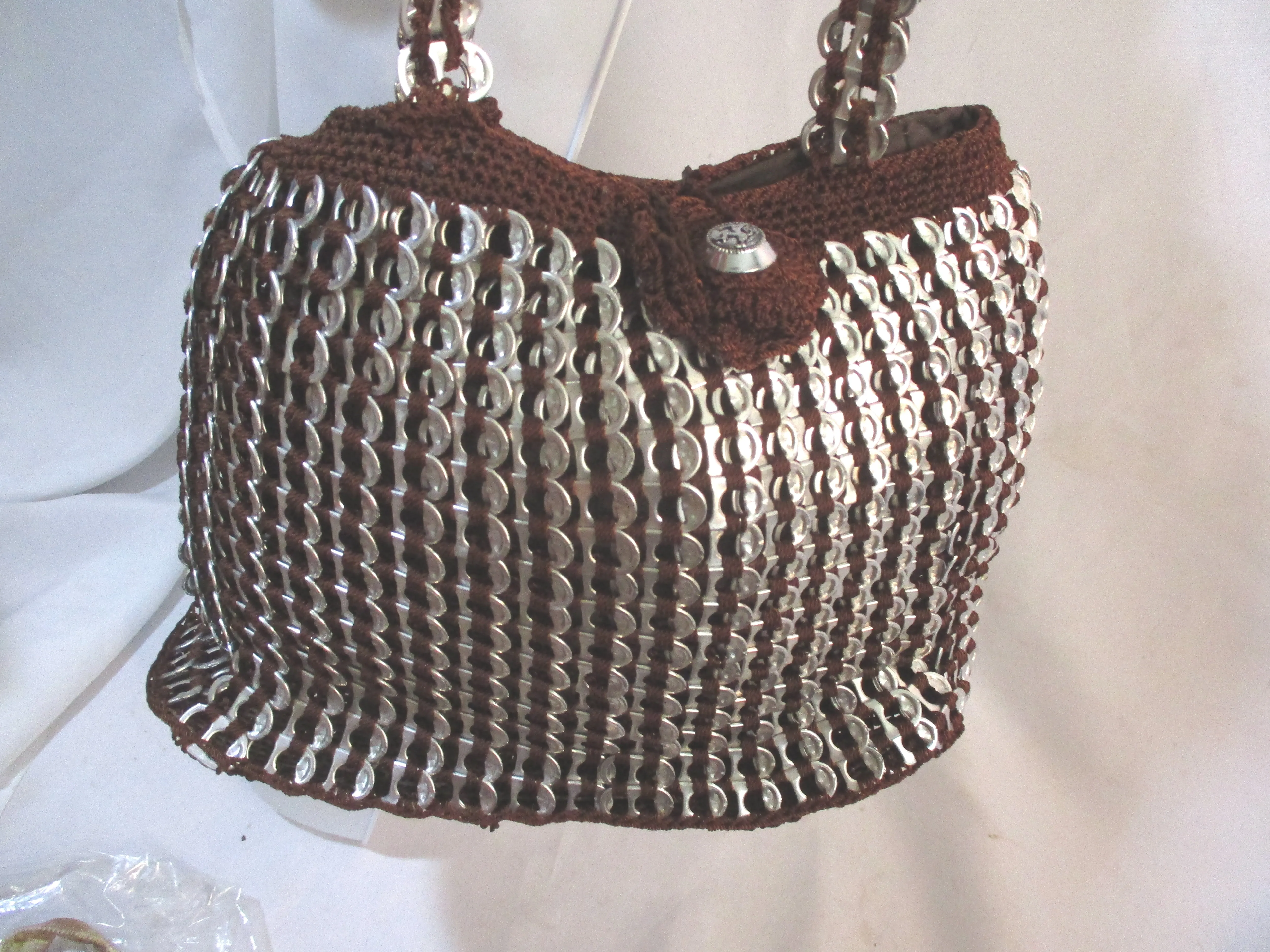 Macrame Knit SODA CAN POP TOP Shoulder Bag Satchel Boho Tote