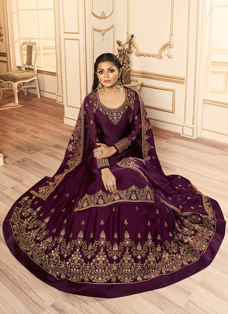 Magenta Wedding Lehenga Suit