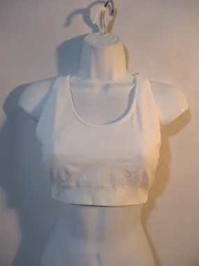 NEW NWT LUCAS HUGH LONDON TECHNICAL KNIT Sports Bra Athletic Workout WHITE