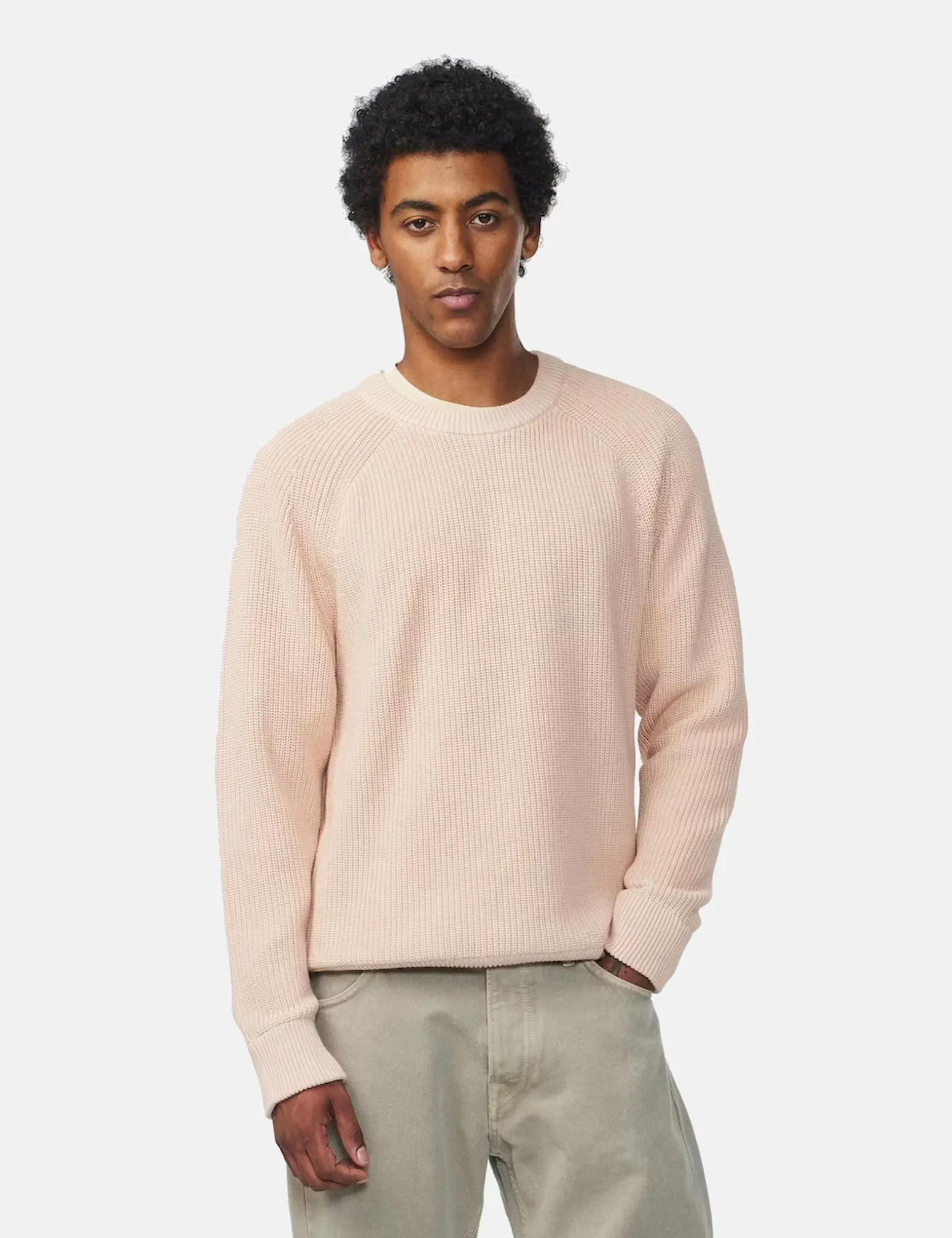 NN07 Jacobo Crew Fine Fib Knit - Coral Pink