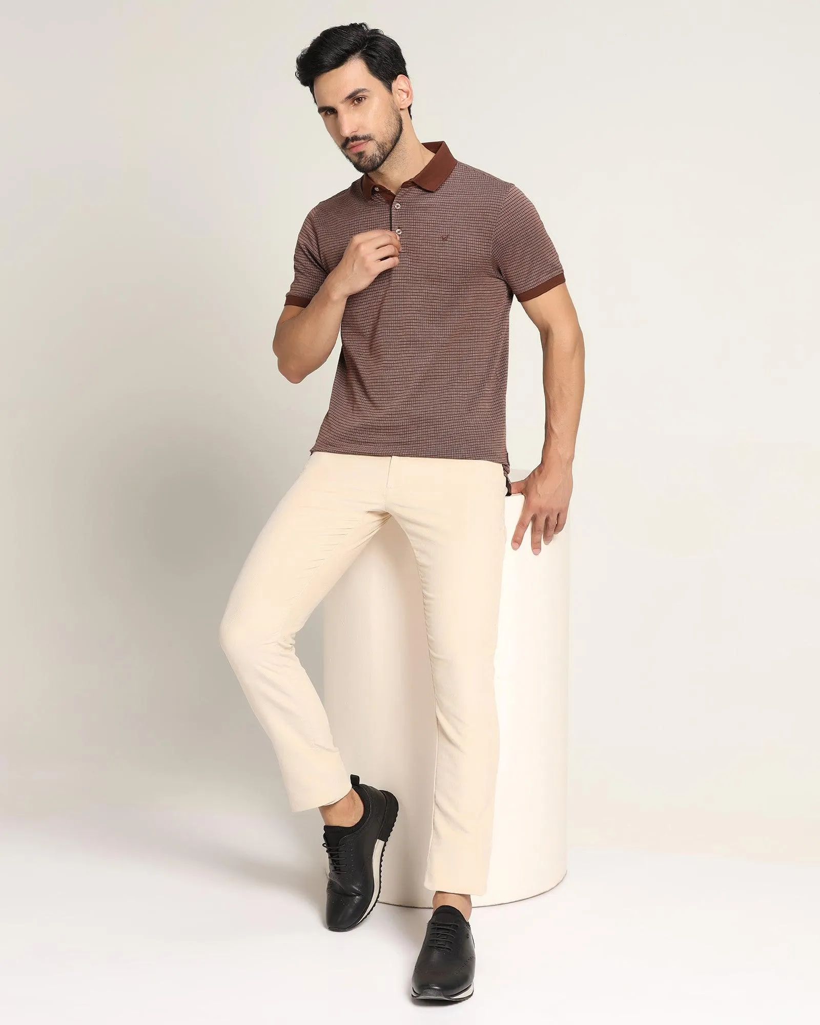 Polo Brown Printed T-Shirt - Jazz