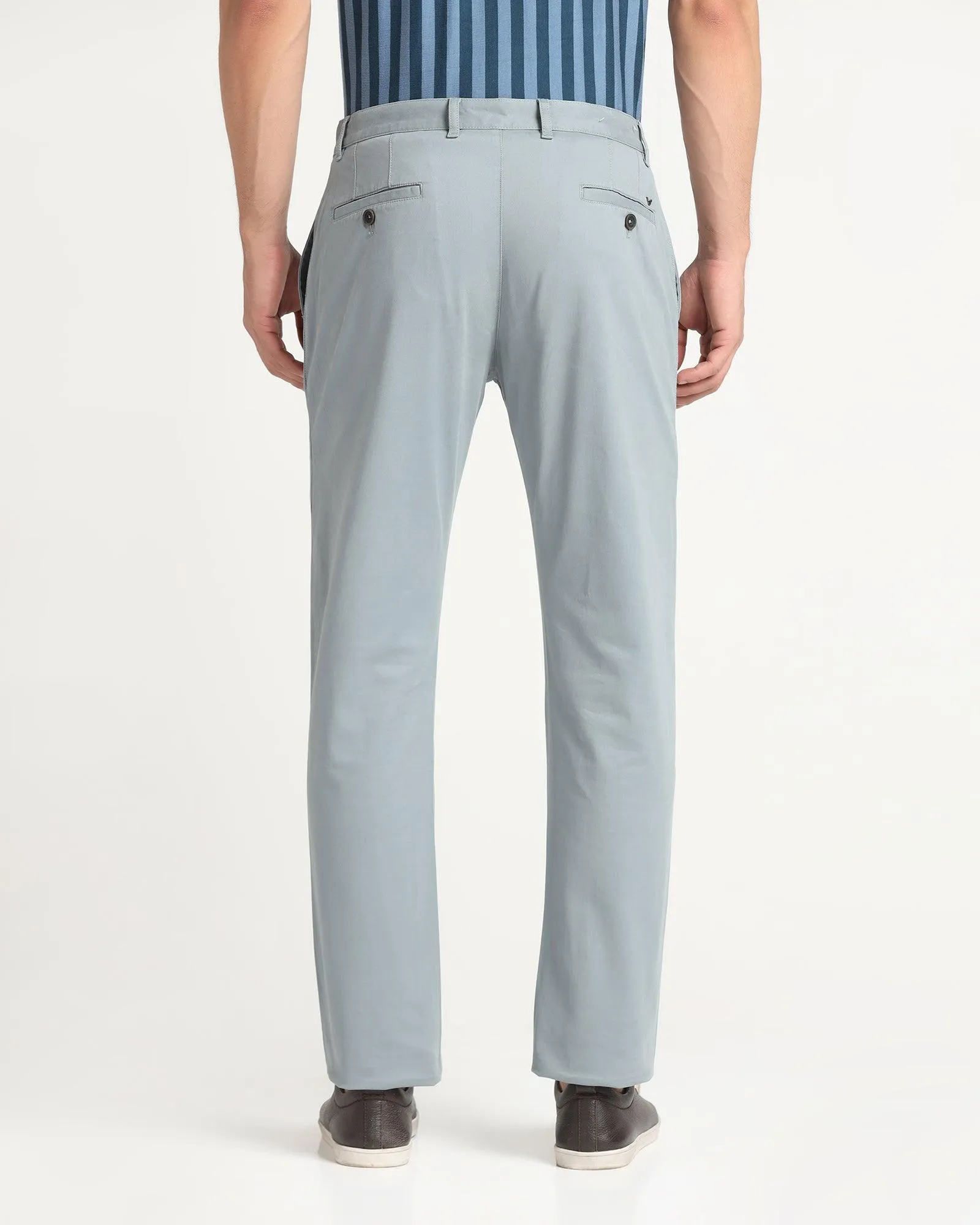 Slim Comfort B-95 Casual Blue Solid Khakis - Lab