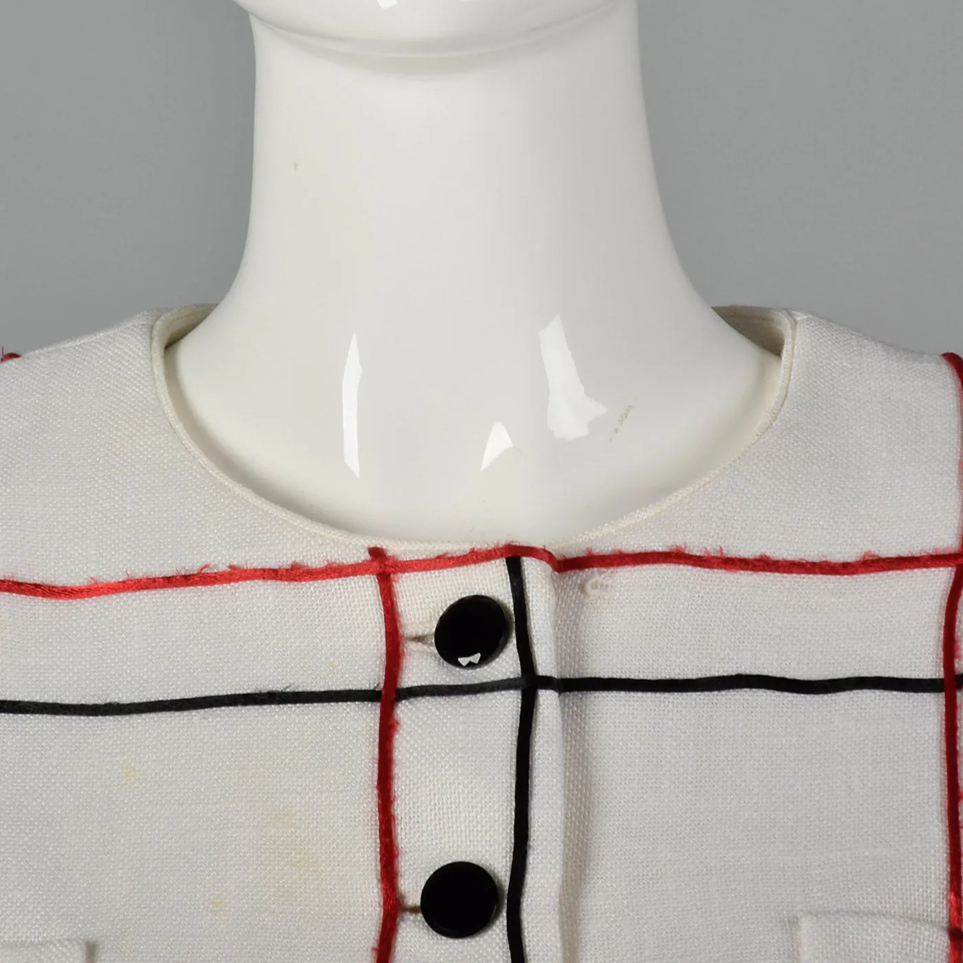 Small 1980s Michael Novarese Skirt Suit Windowpane Check