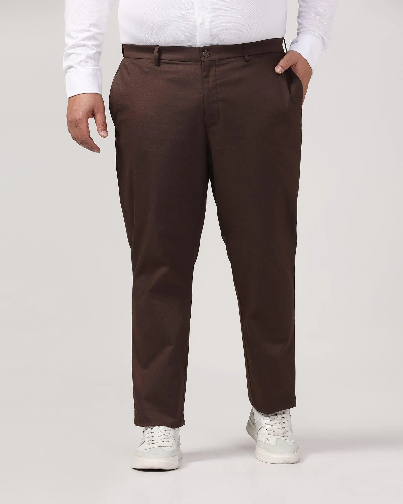 TechPro Slim Comfort B-95 Casual Brown Solid Khakis - Andros