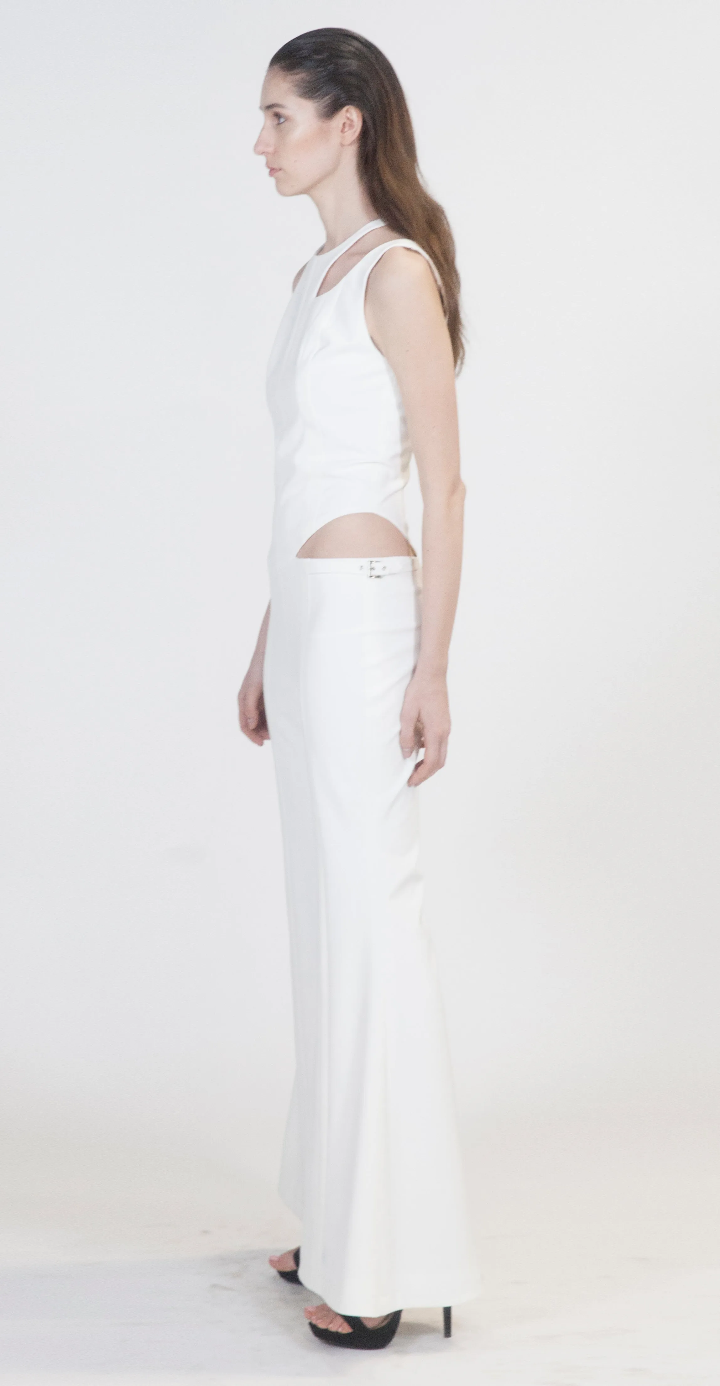 White Wide Leg Veruschka Jumpsuit
