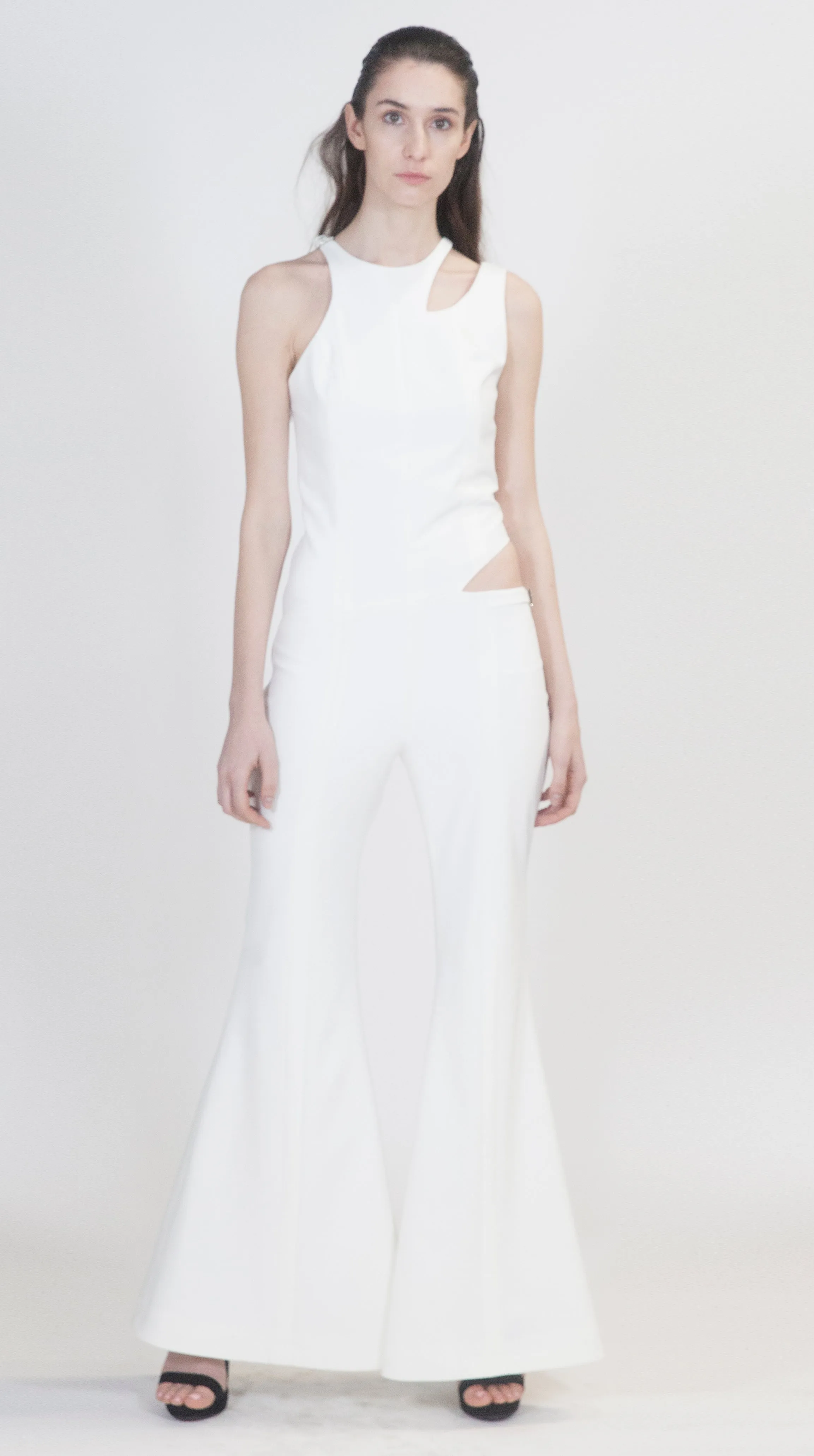 White Wide Leg Veruschka Jumpsuit