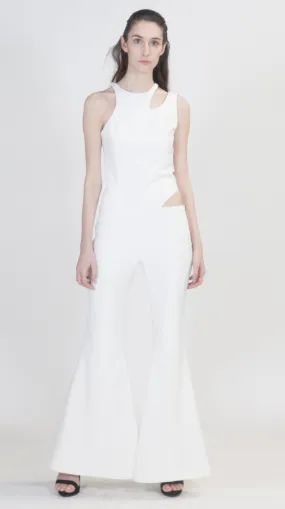 White Wide Leg Veruschka Jumpsuit