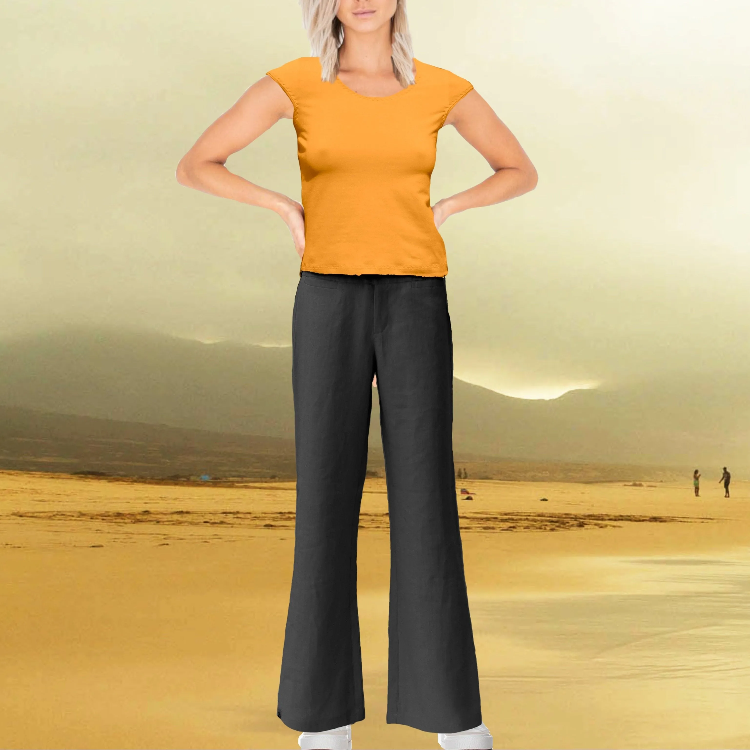 wijde linnen broek / wide linen pants