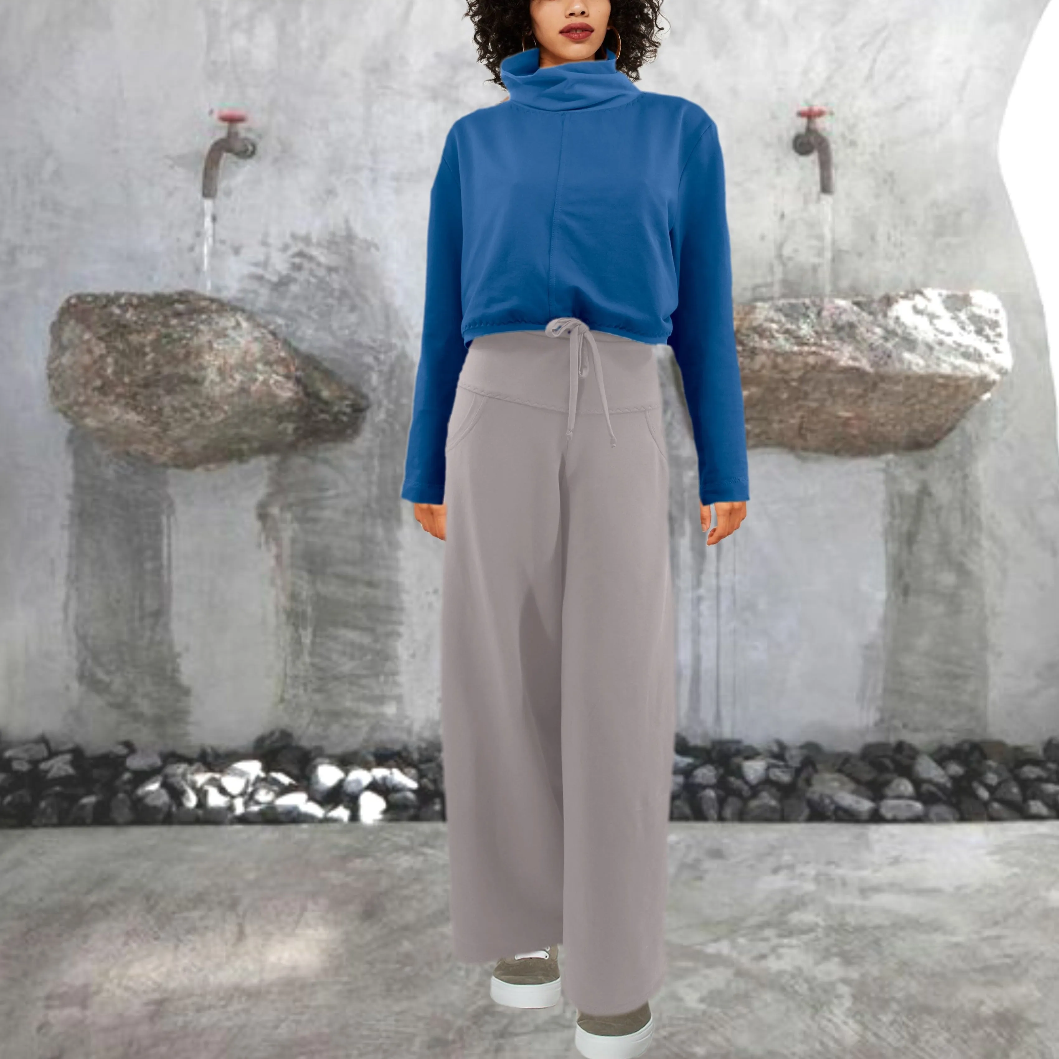 Yoga broek van soft sweat bio katoen /Yoga pants made of soft sweat organic cotton