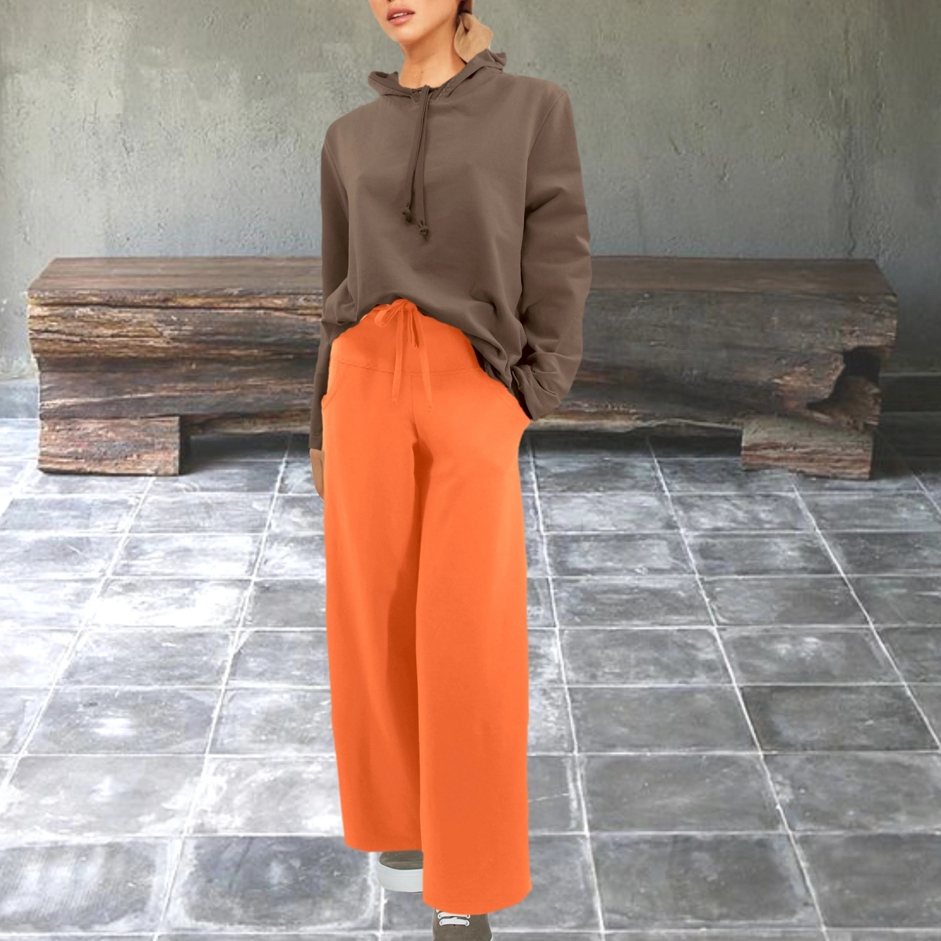 Yoga broek van soft sweat bio katoen /Yoga pants made of soft sweat organic cotton