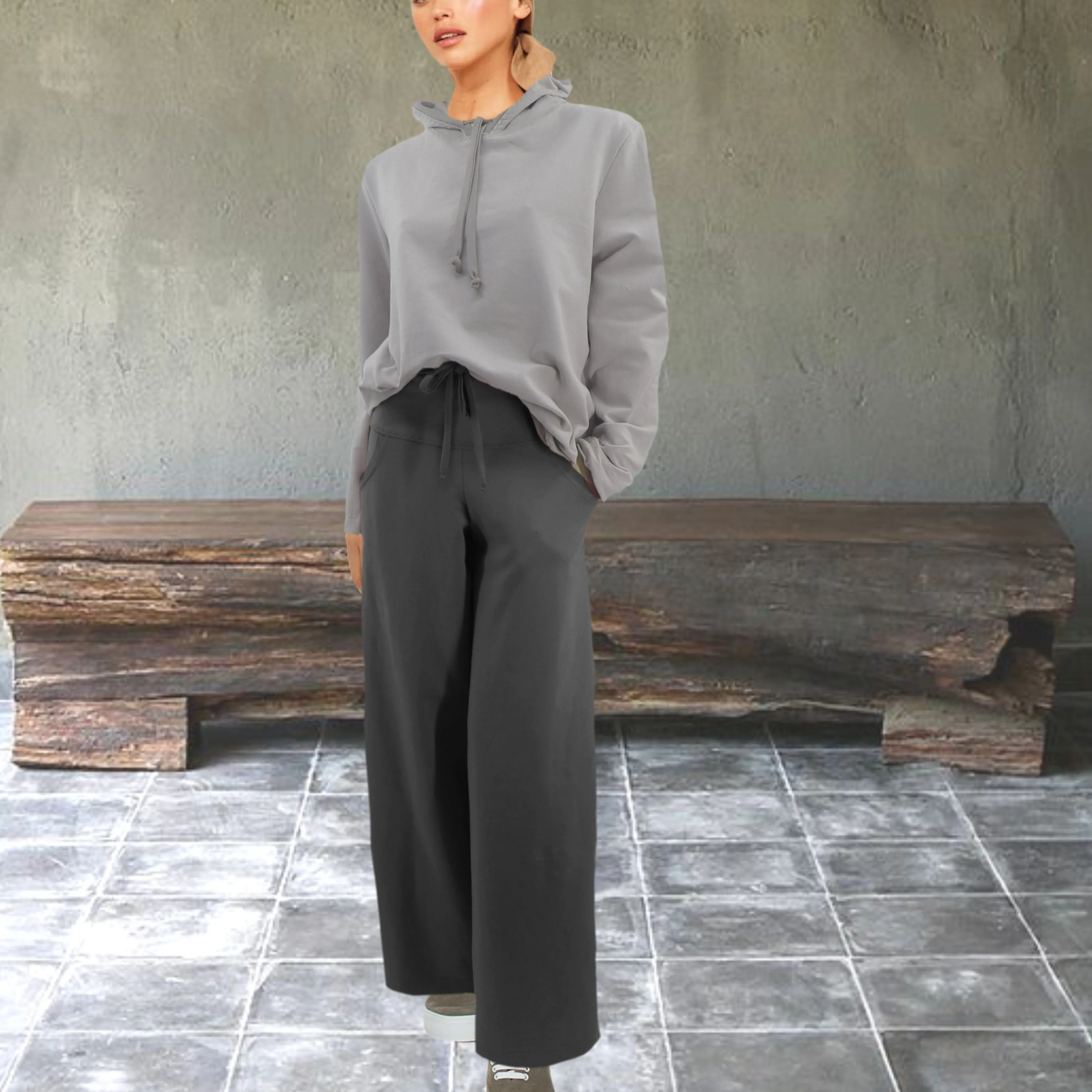 Yoga broek van soft sweat bio katoen /Yoga pants made of soft sweat organic cotton