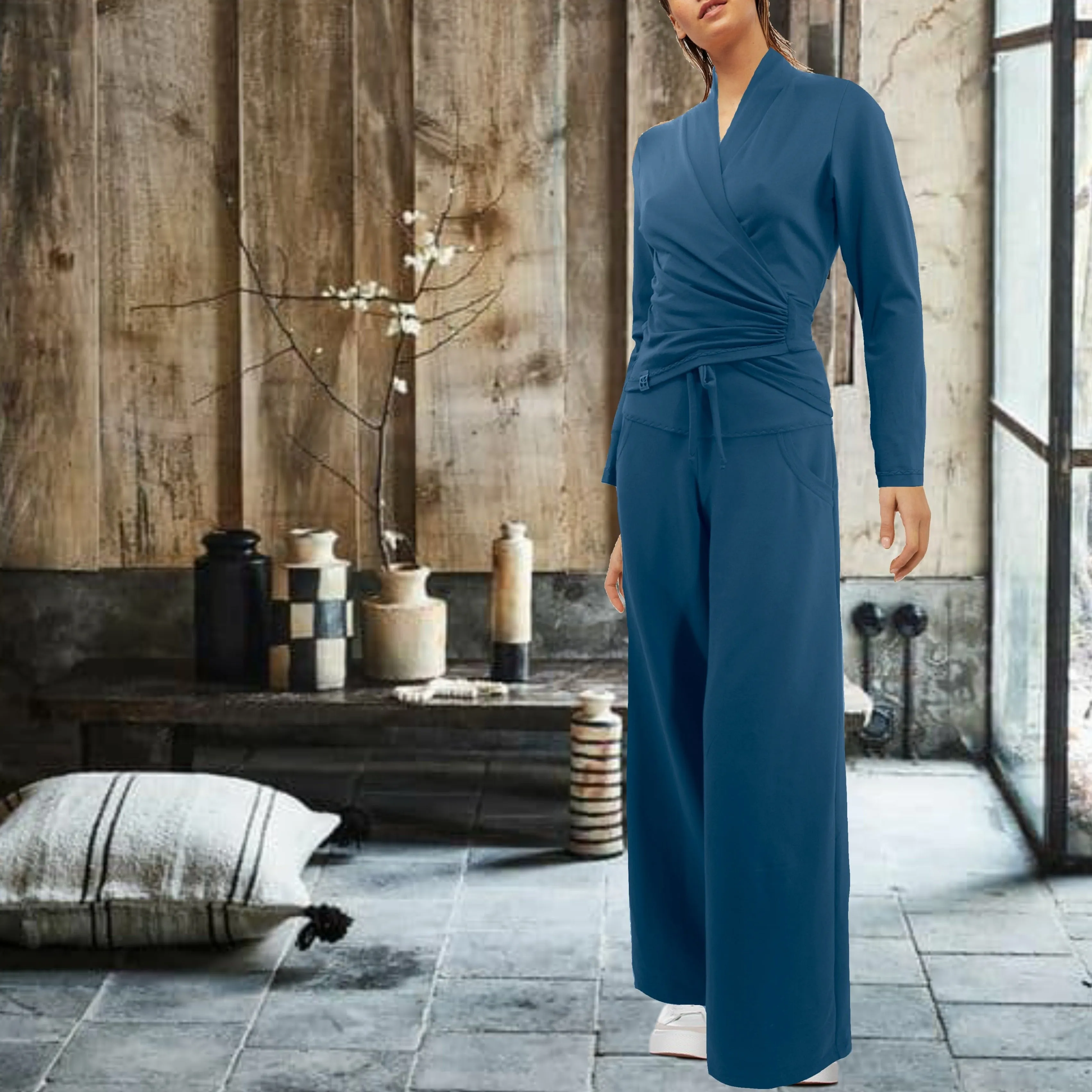 Yoga broek van soft sweat bio katoen /Yoga pants made of soft sweat organic cotton